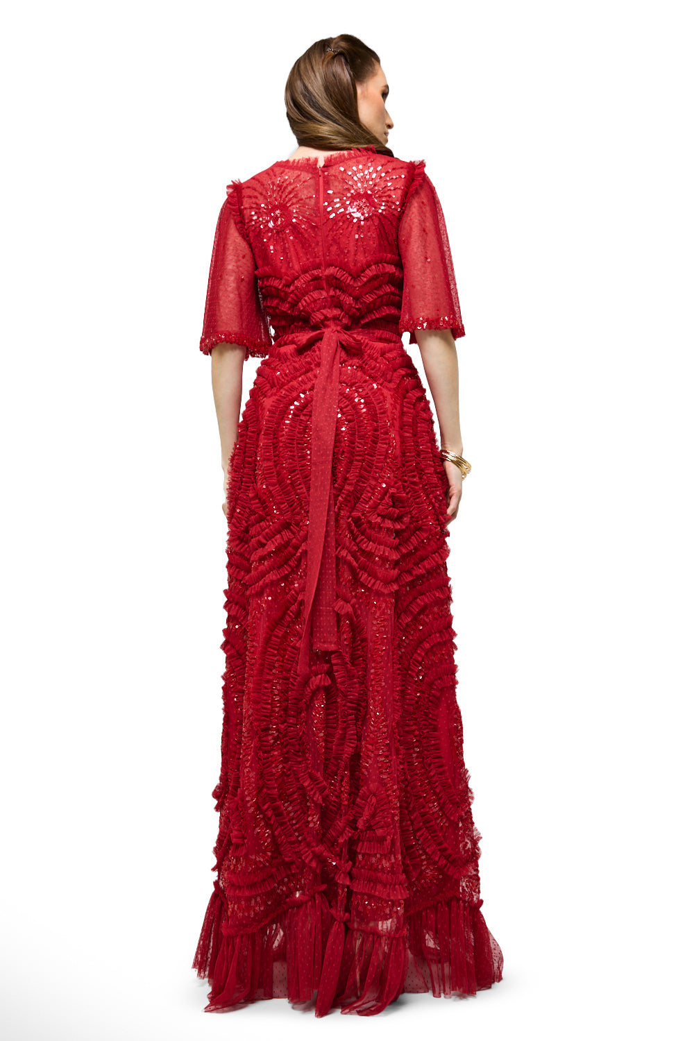 Textured Sequin Swirl Maxi Dress