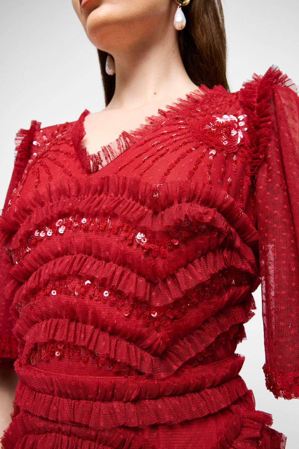 Textured Sequin Swirl Maxi Dress