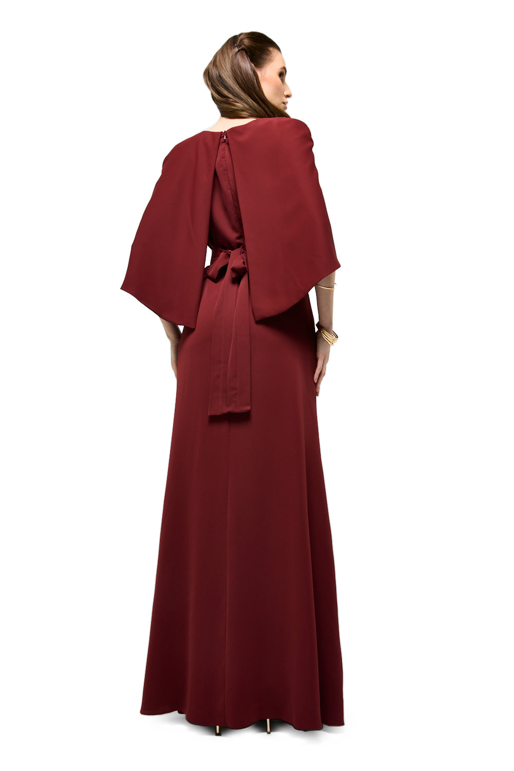 Embellished Shoulder Cape Maxi Dress