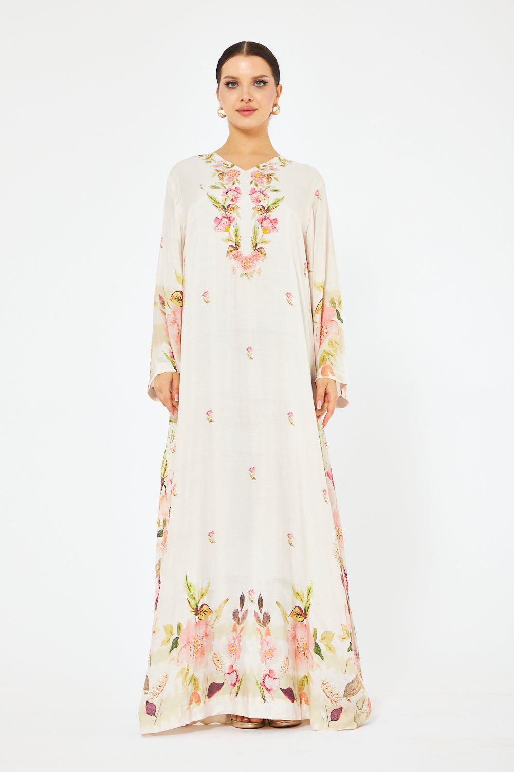 Butterfly Bloom Border Jalabiya