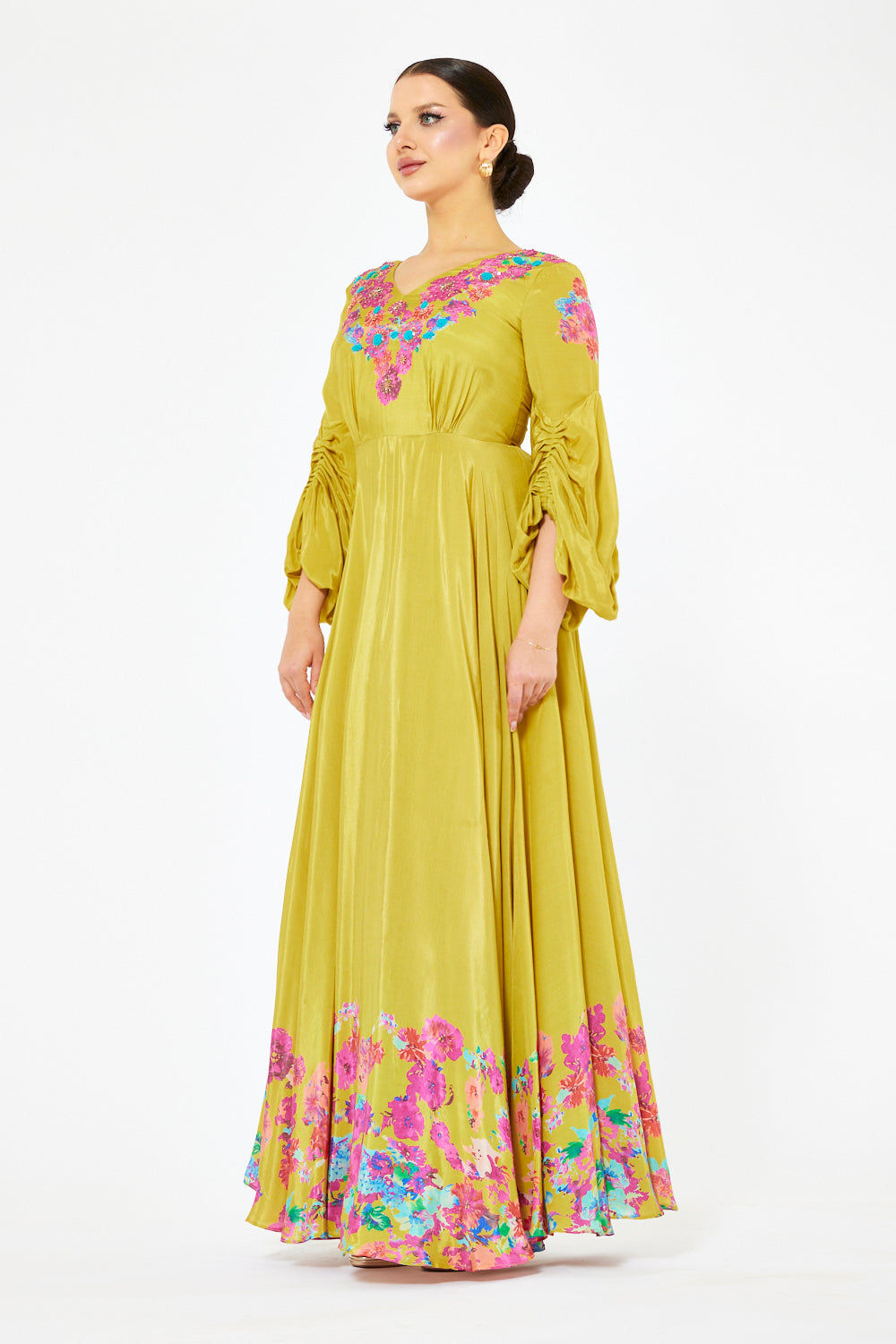 Floral Printed V-Neck Dress