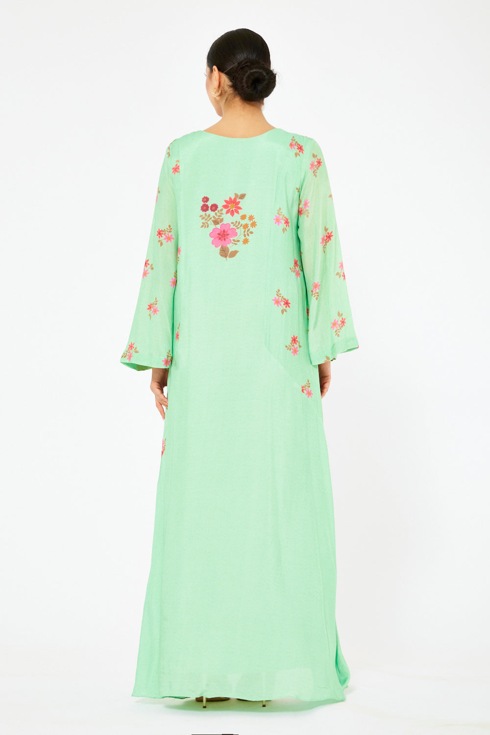 Embroidered Yoke A-Line Dress