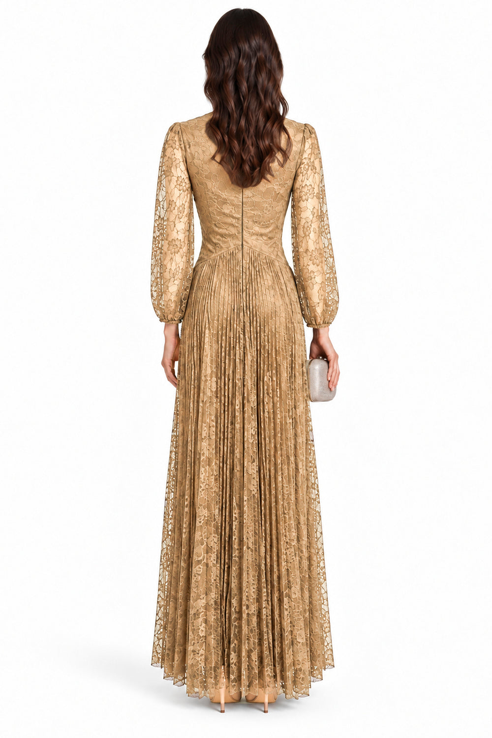 "Elara" Ruched Floral Lace Dress
