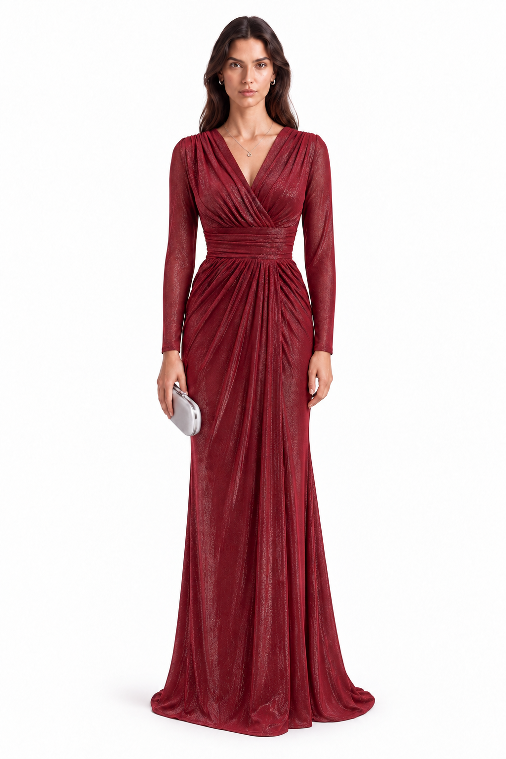 "Ayla" Wrap Draped Shimmer Dress