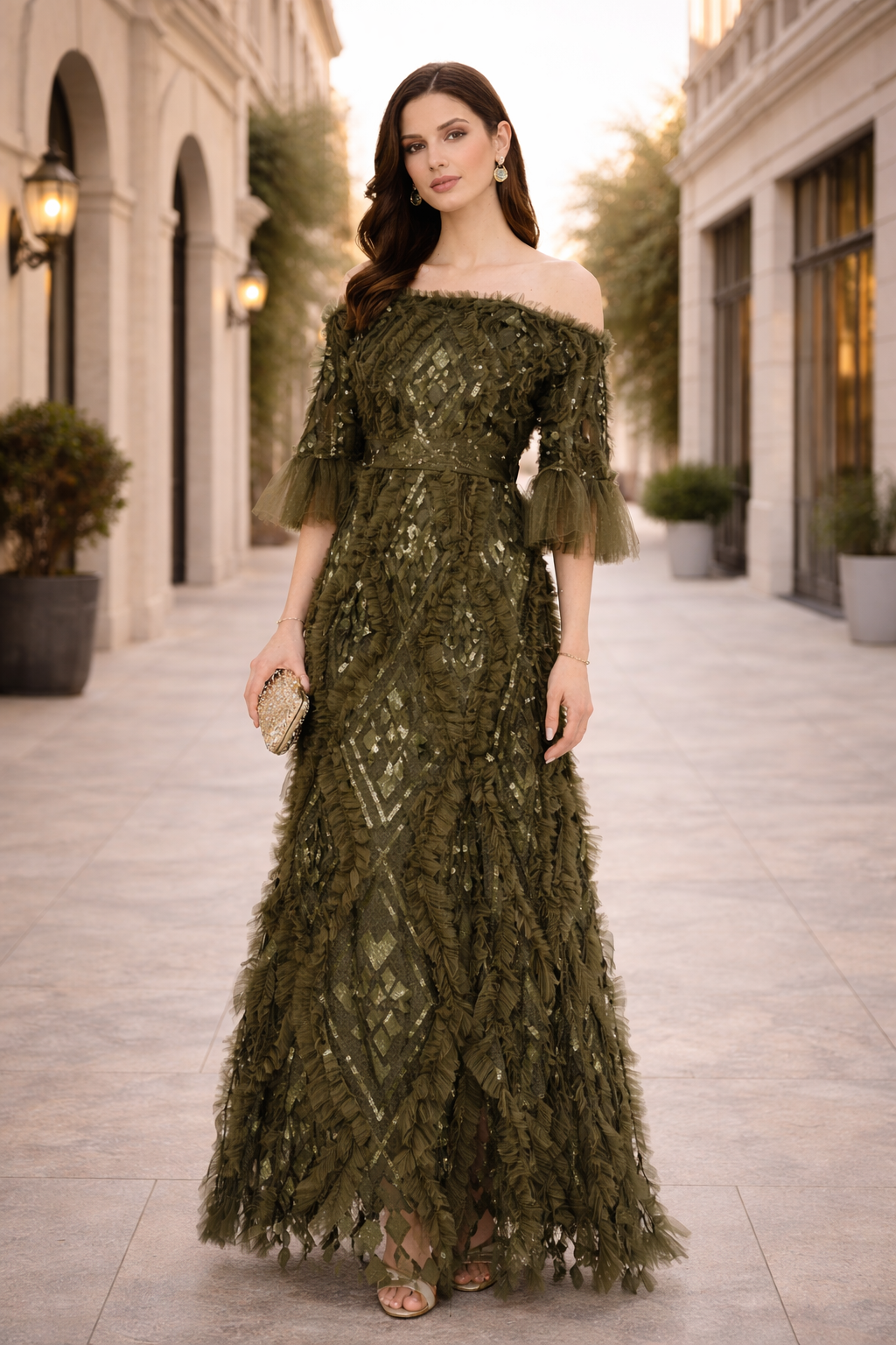 Elysian Fringe Tulle Dress