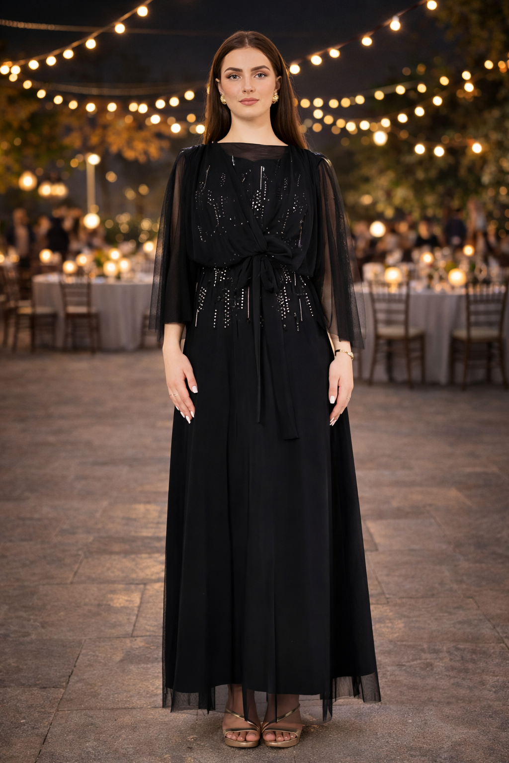 Starlit Grace Tulle Maxi Dress