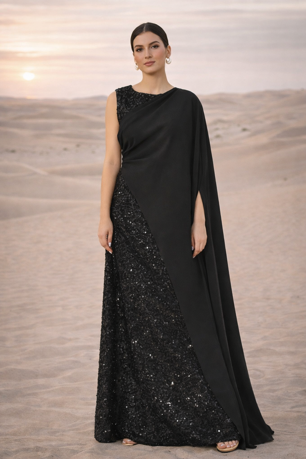 3D Texture Palette Embellished A-line Gown