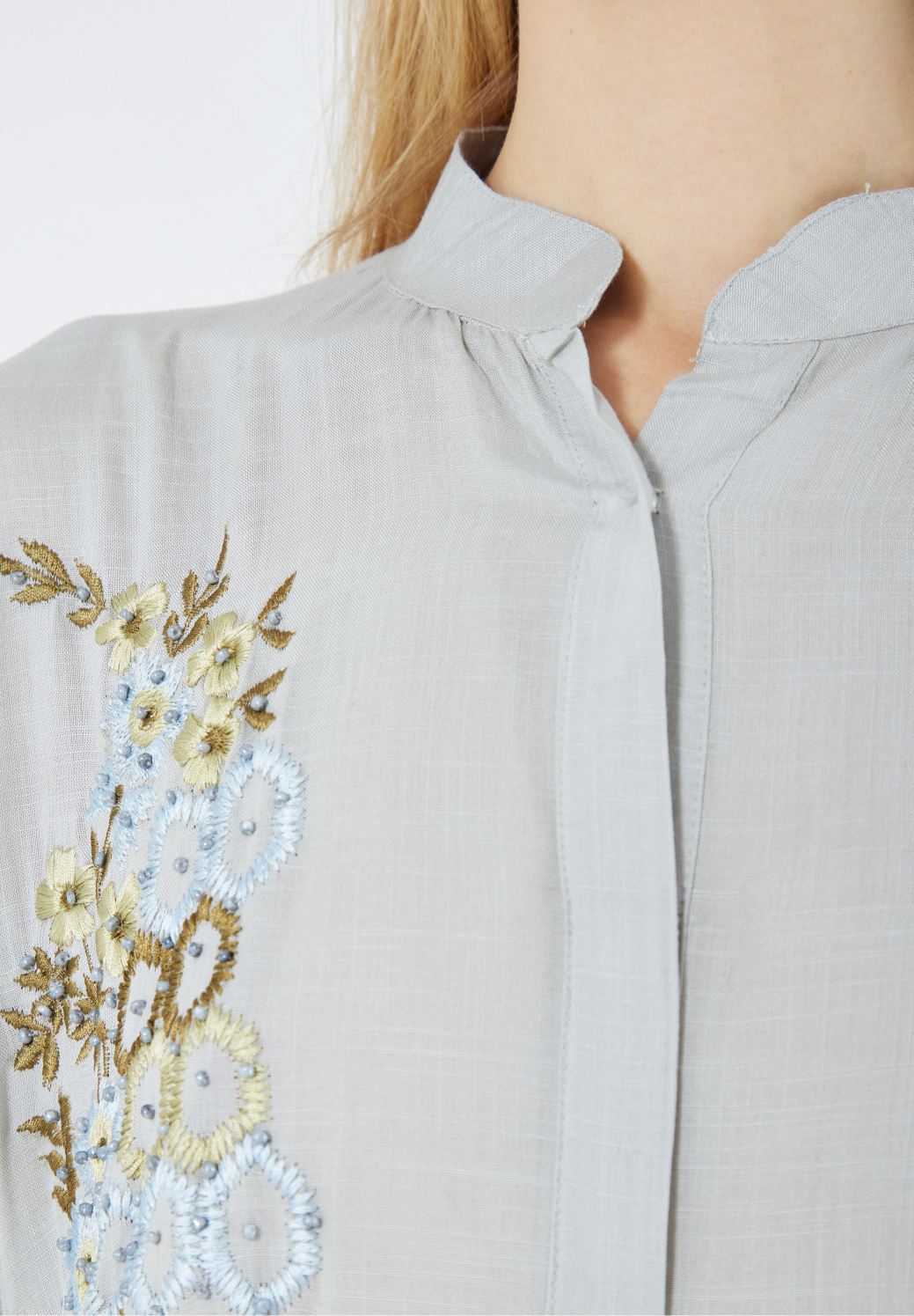Stunning Embroidered Long Frilled Dress