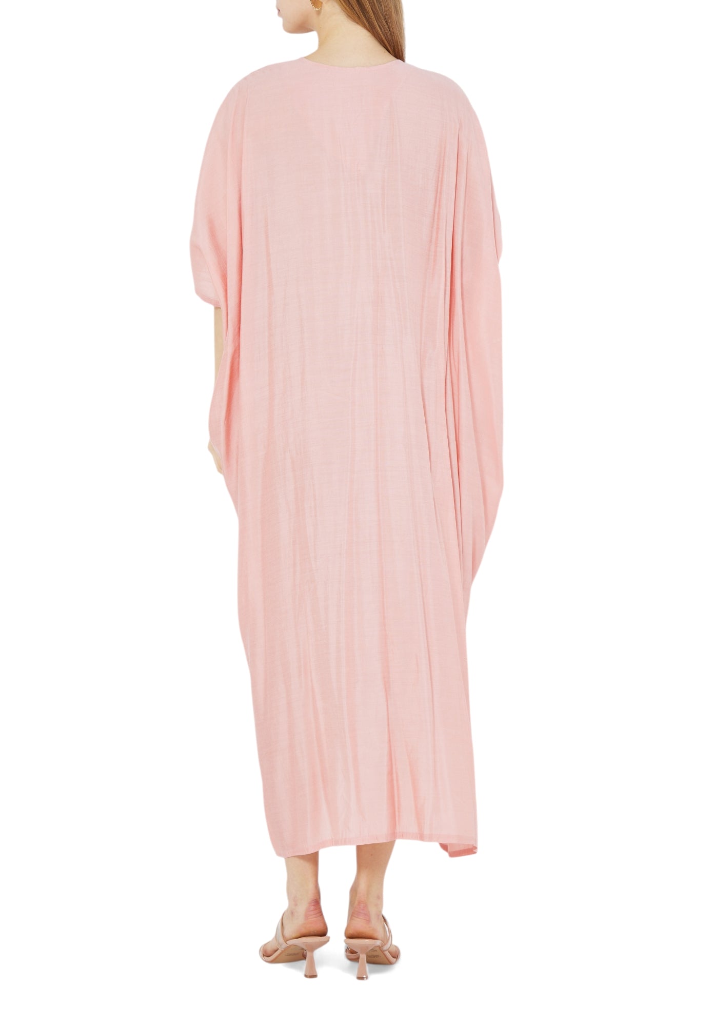 Stunning Embroidered Jalabiya With V-Neckline And Draped Sleeves