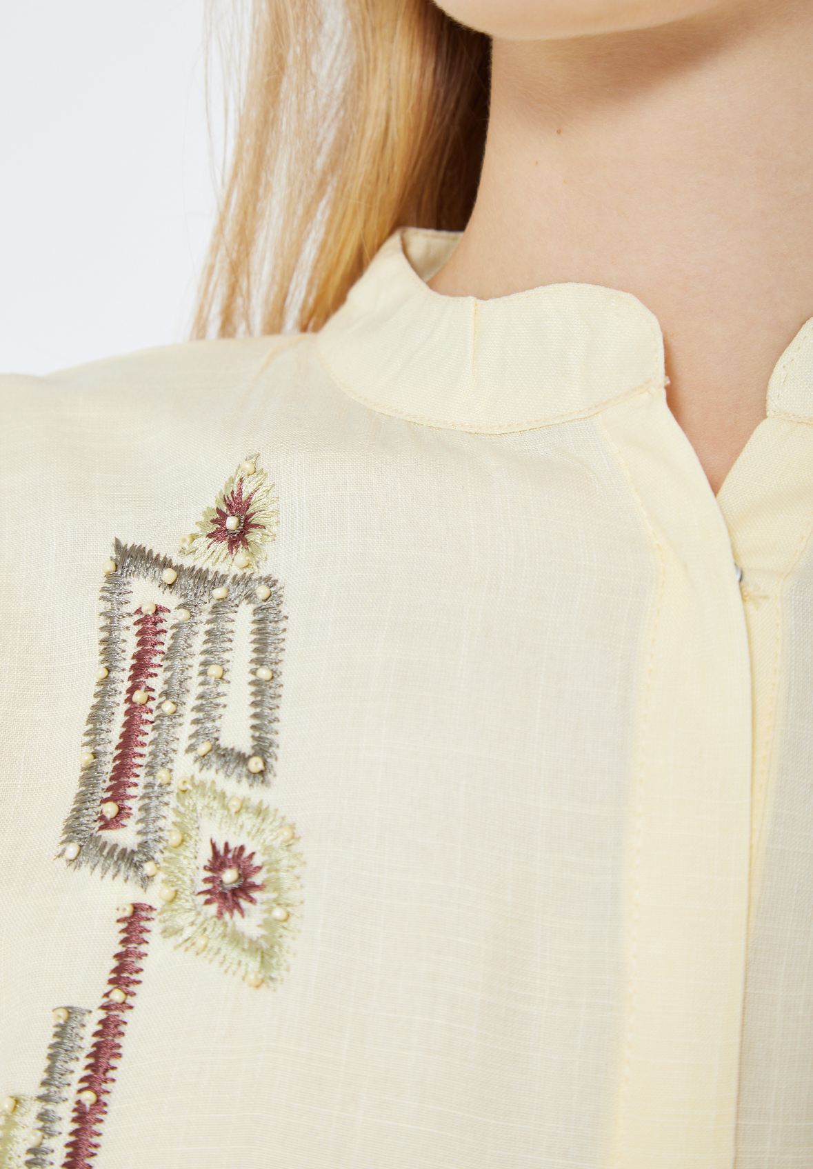 Simple And Elegant Embroidered Frilled Long Dress