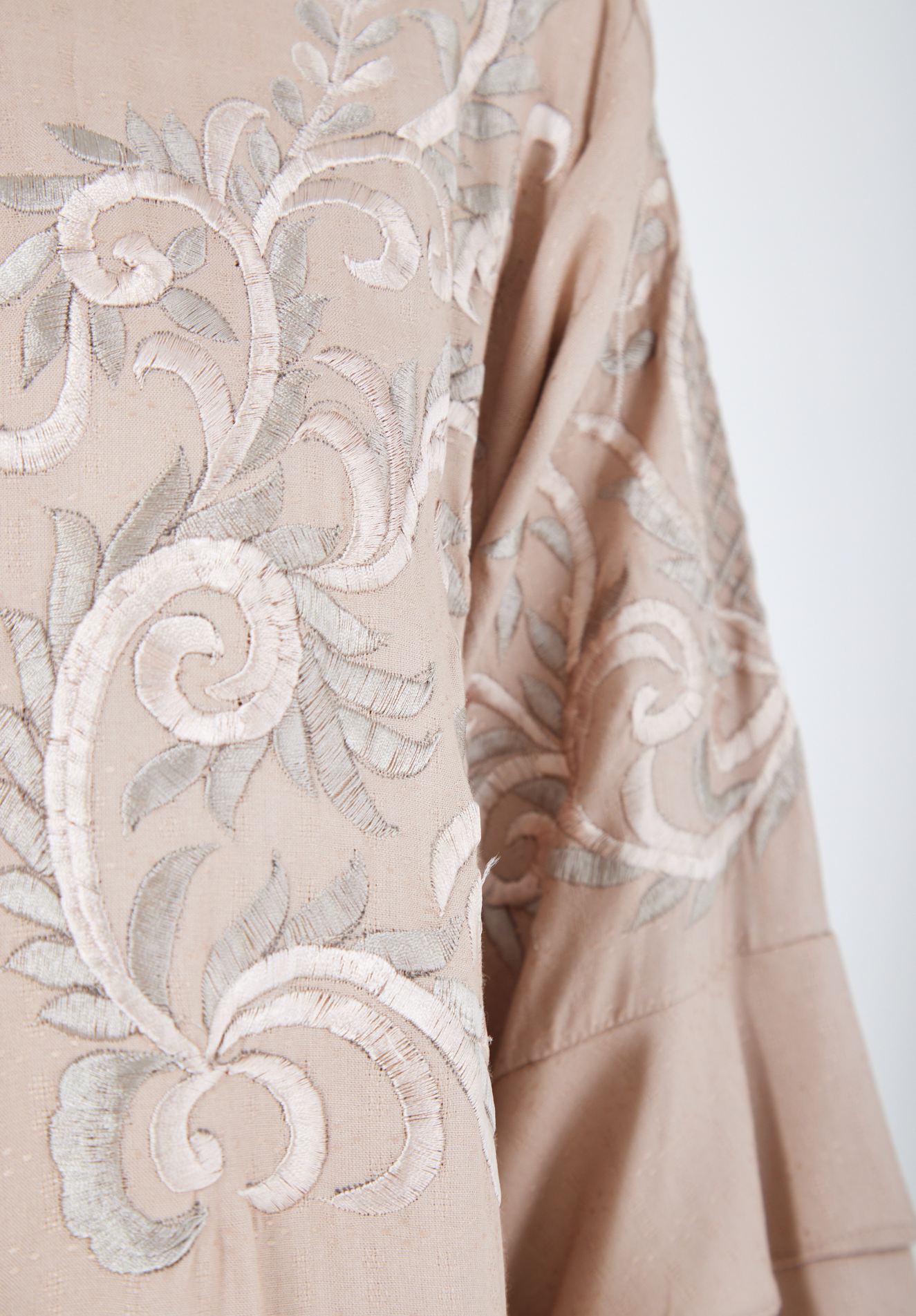 Beautiful Embroidered Long Crepe Dress