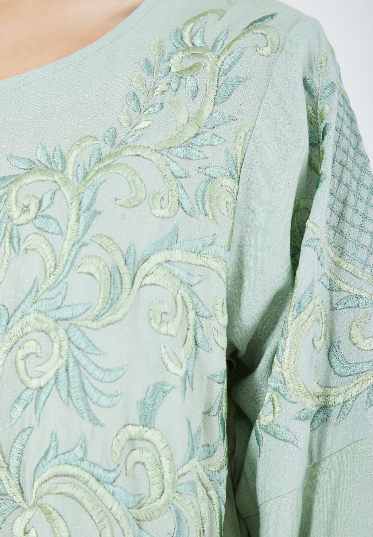 Beautiful Embroidered Long Crepe Dress