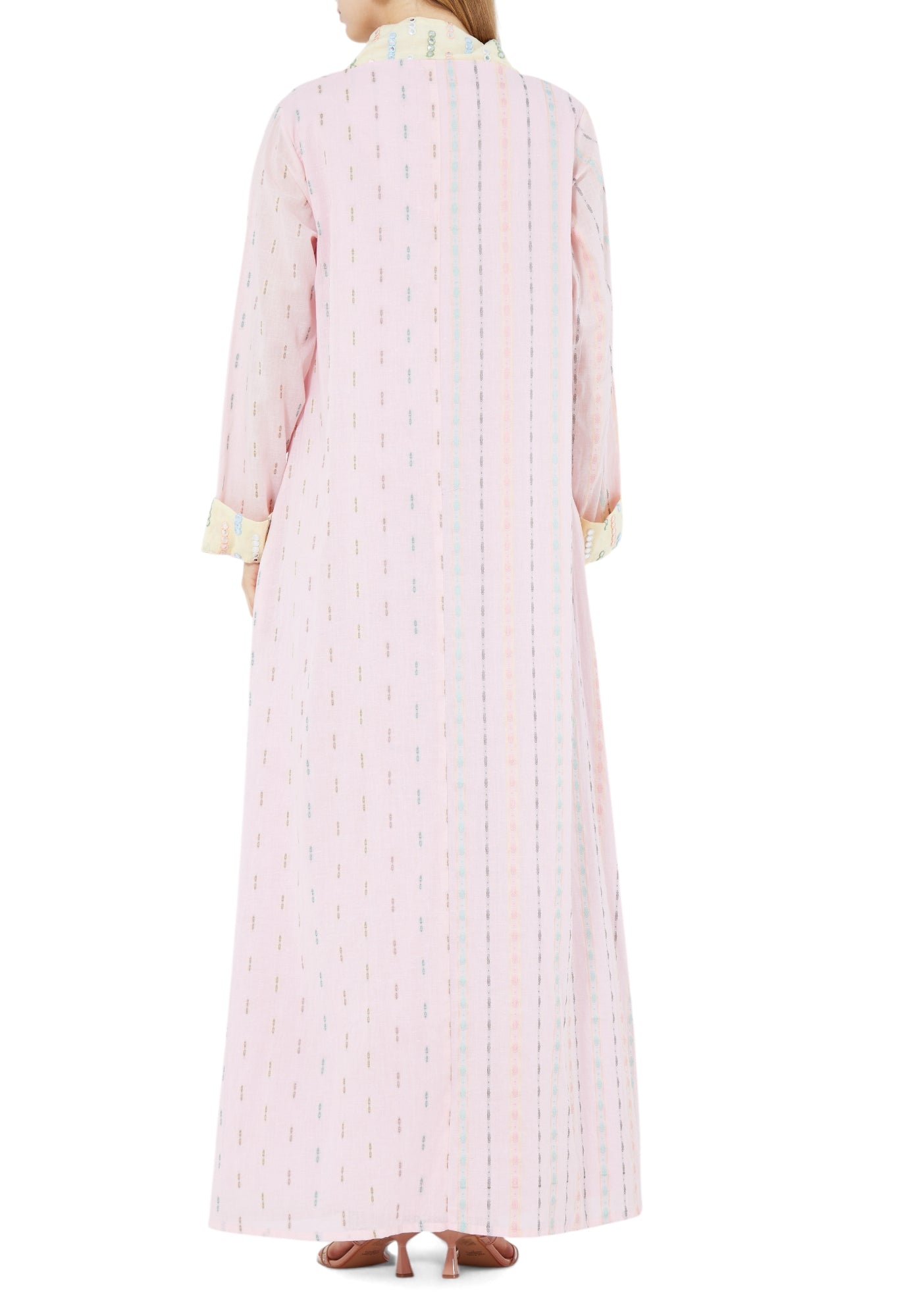 Beautiful V-Neckline Loose fit Jalabiya With Long Sleeves