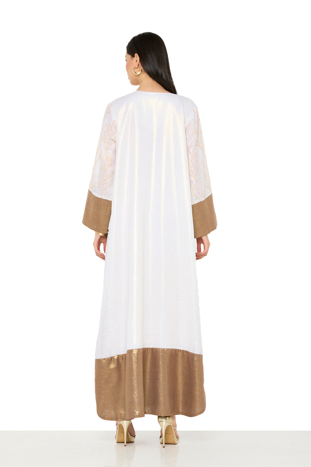 Embroidered Panel Contrast Jalabiya