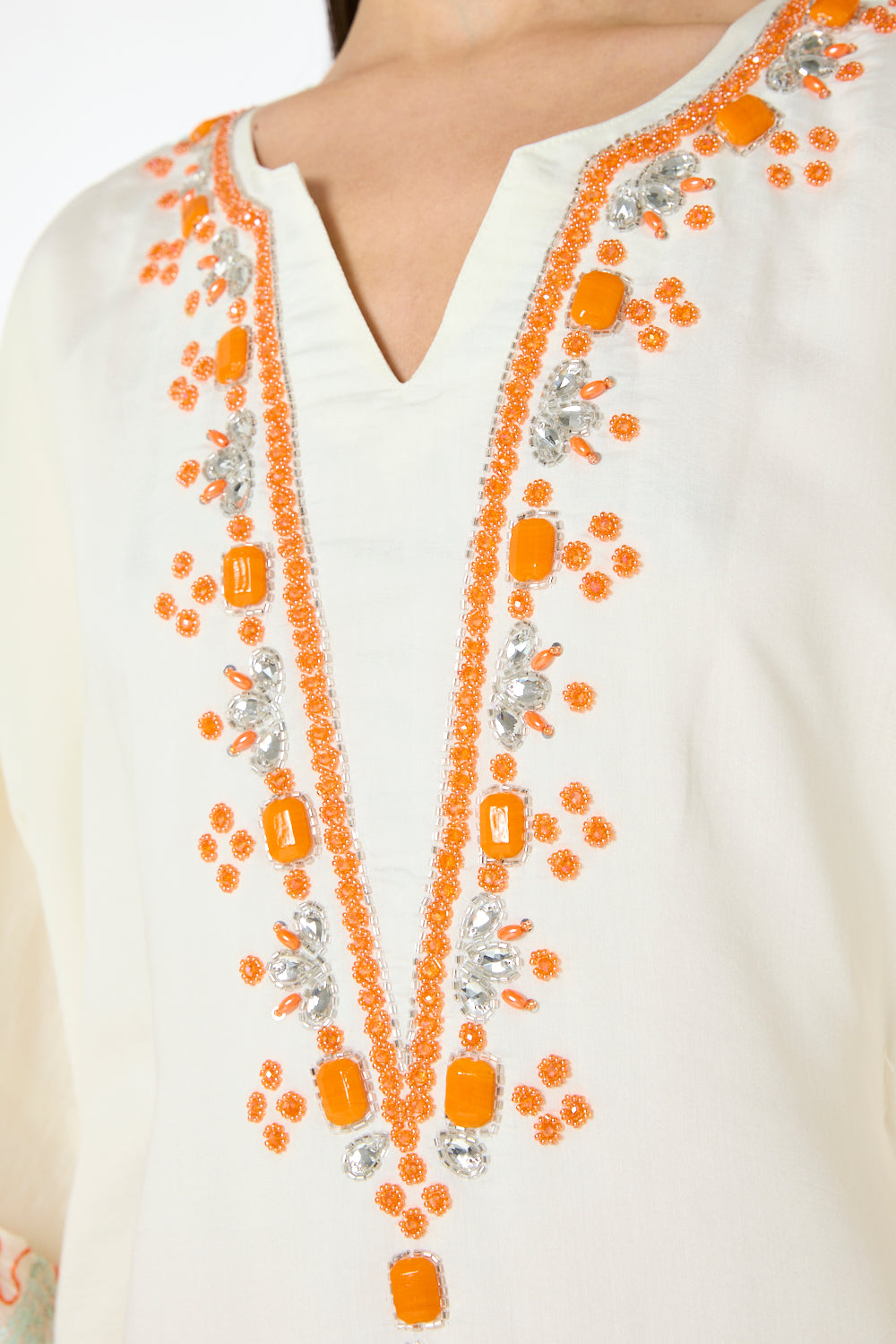 Embellished Placket Motif Jalabiya