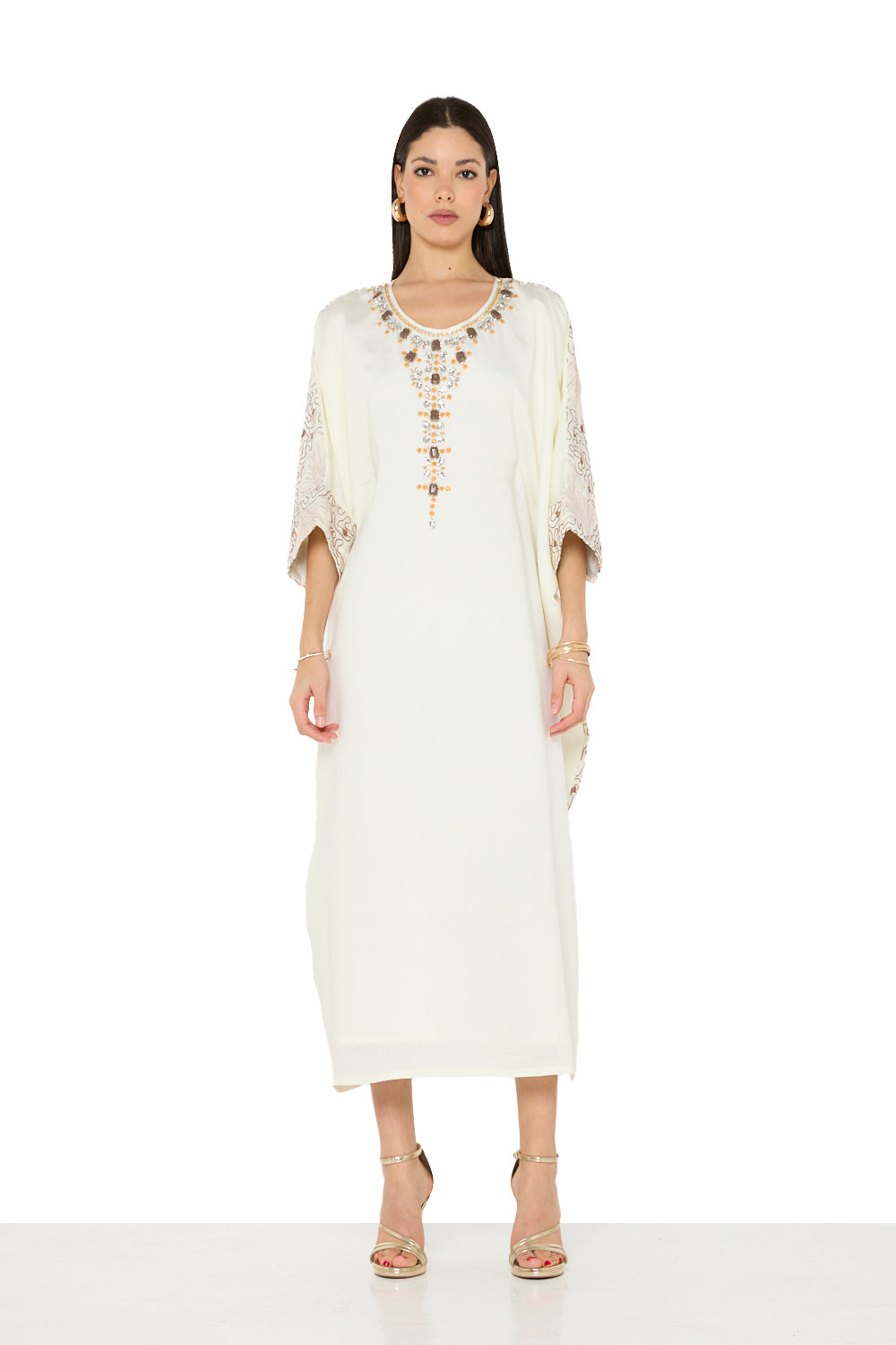 Crystal Embellished Panel Jalabiya