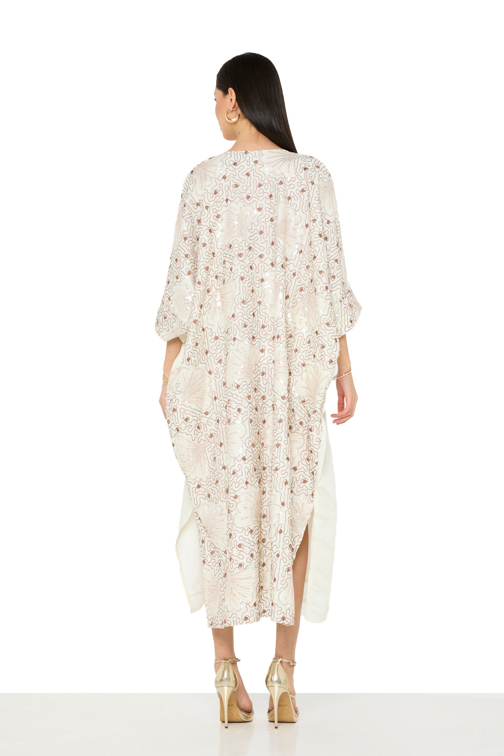 Crystal Embellished Panel Jalabiya