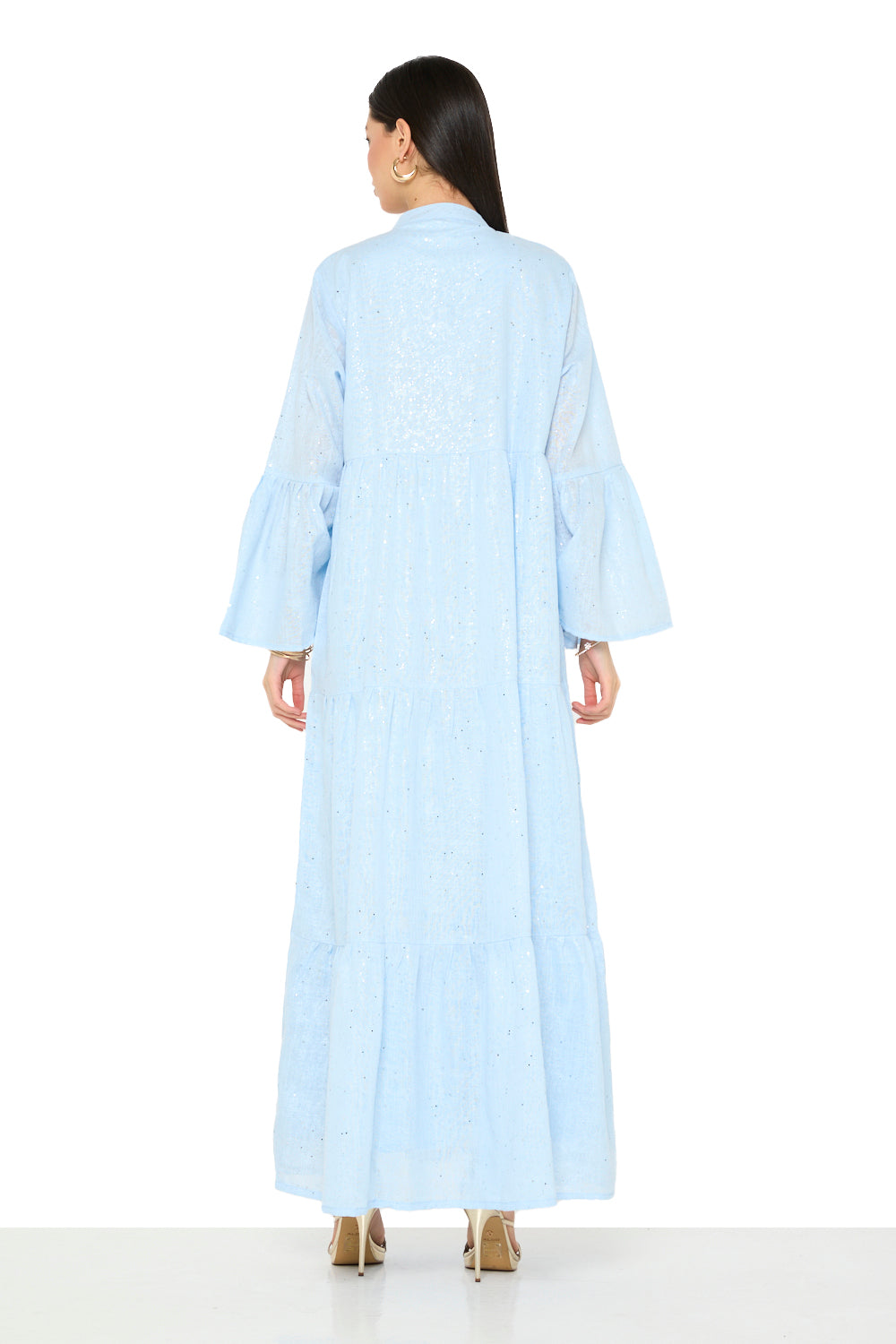 Embroidered Tiered Bell Sleeve Jalabiya