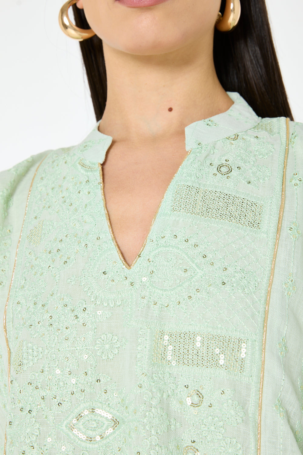 Embroidered Patchwork Jalabiya