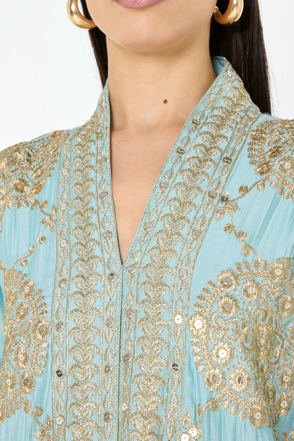 Embroidered Hem Detail Jalabiya