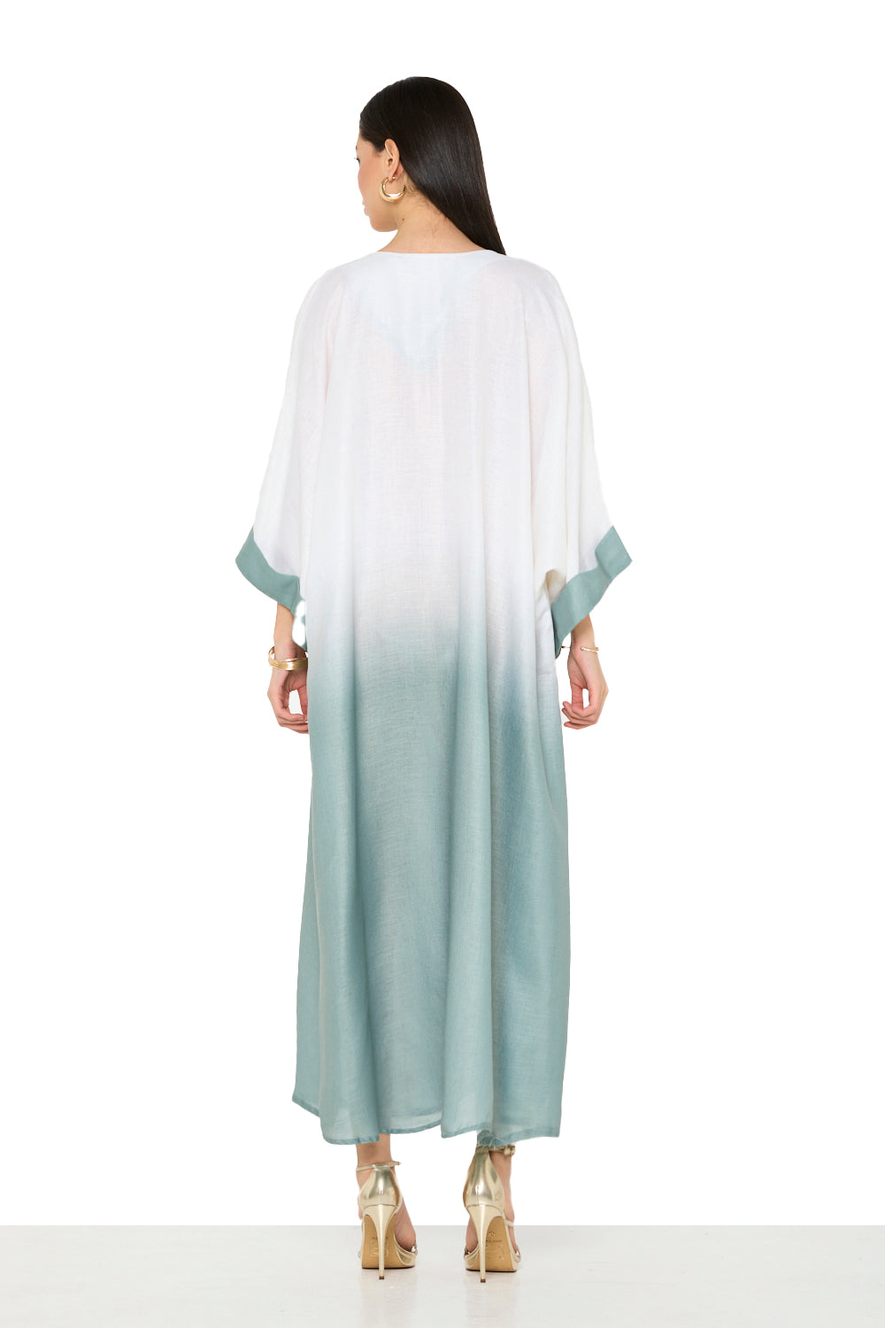 Botanical Embroidered Ombre Jalabiya