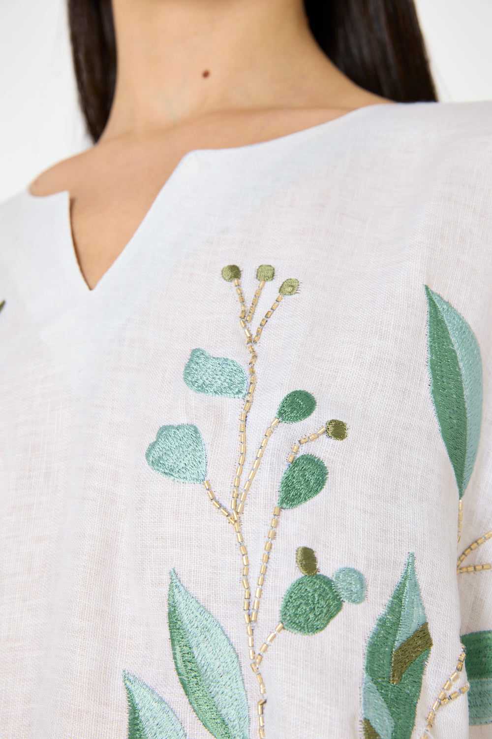 Botanical Embroidered Ombre Jalabiya