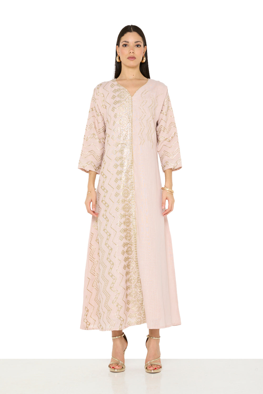 Asymmetric Embellished Panel Jalabiya