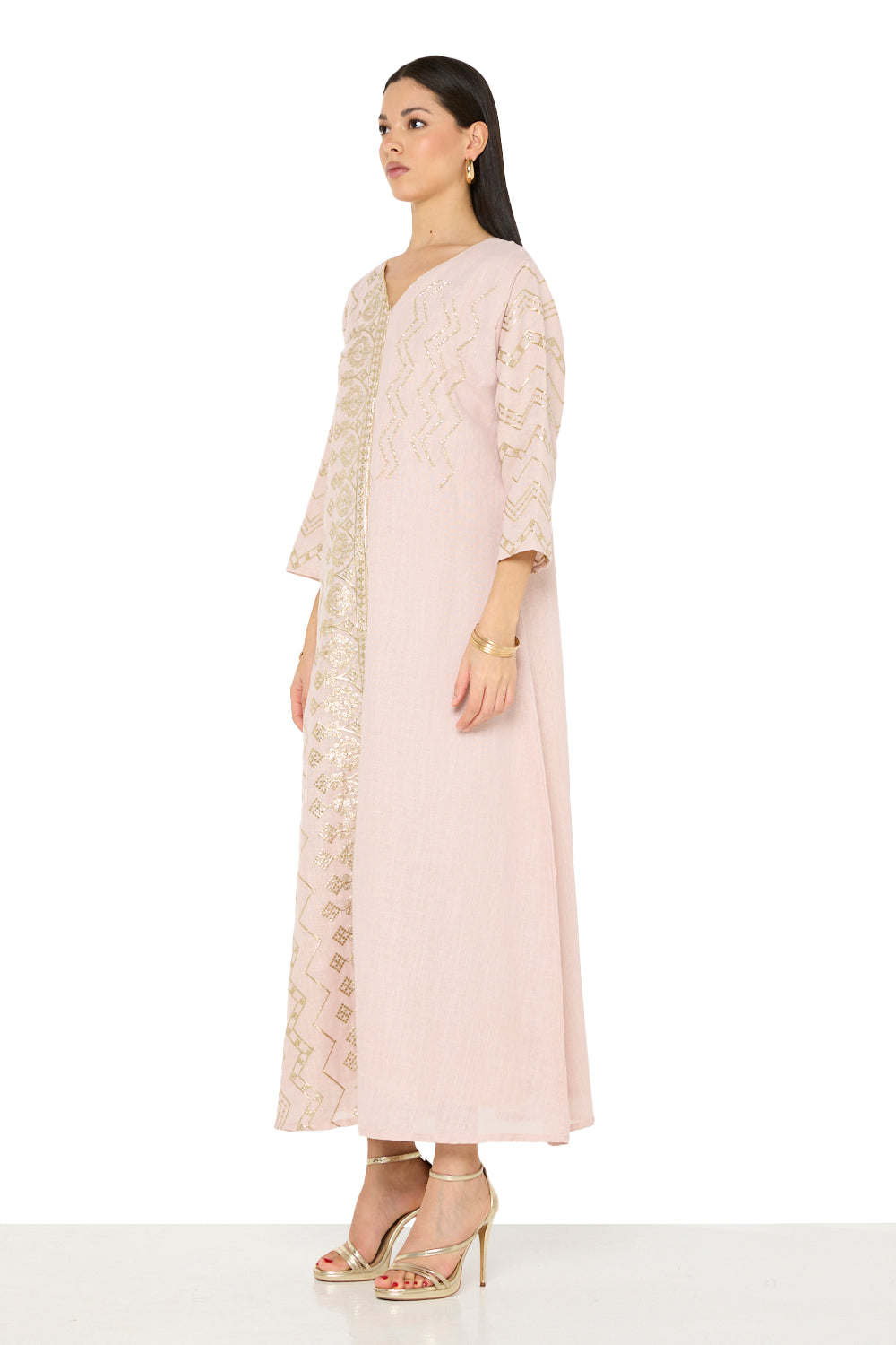 Asymmetric Embellished Panel Jalabiya