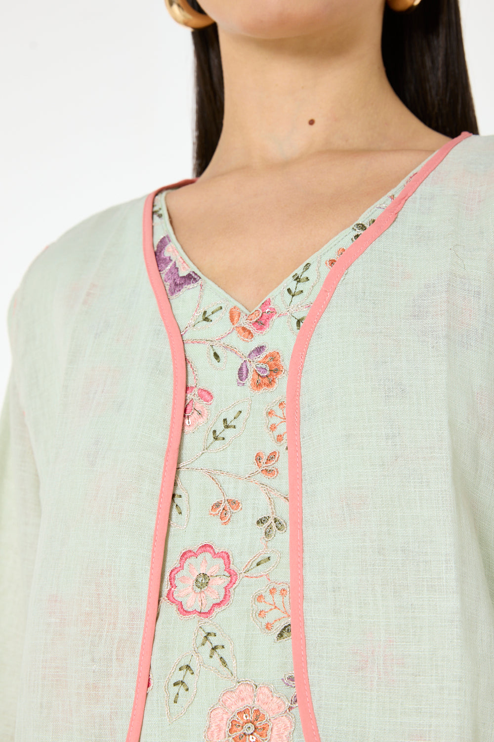 Floral Panel Layered Jalabiya