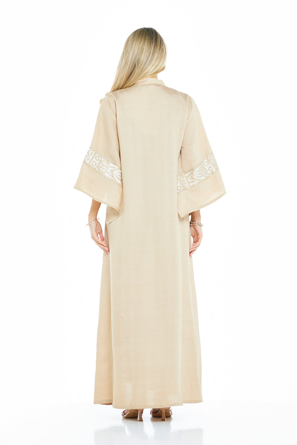 Linear Embroidered Panel Kaftan