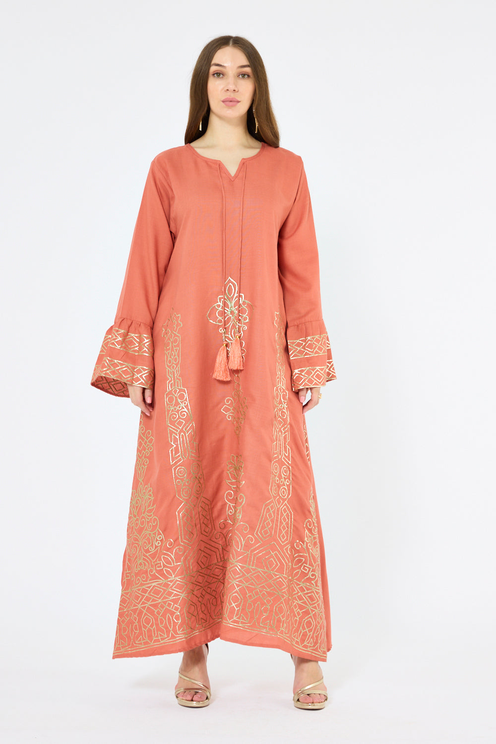 Embroidered Hem Panel Dress