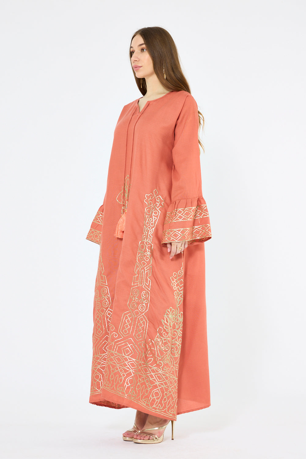 Embroidered Hem Panel Dress