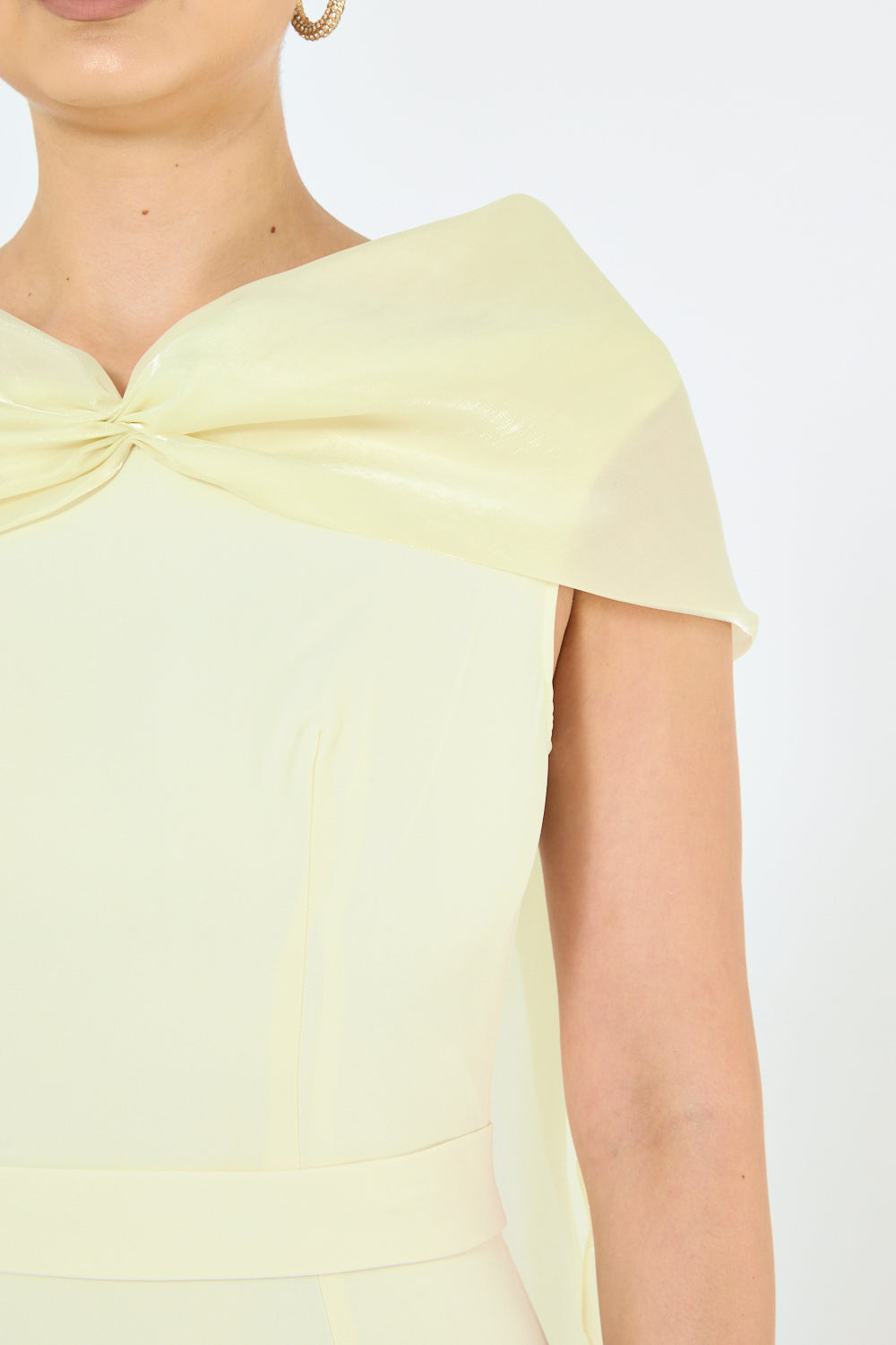 Twist Drape Cape Gown