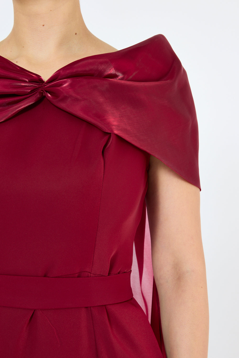 Twist Drape Cape Gown