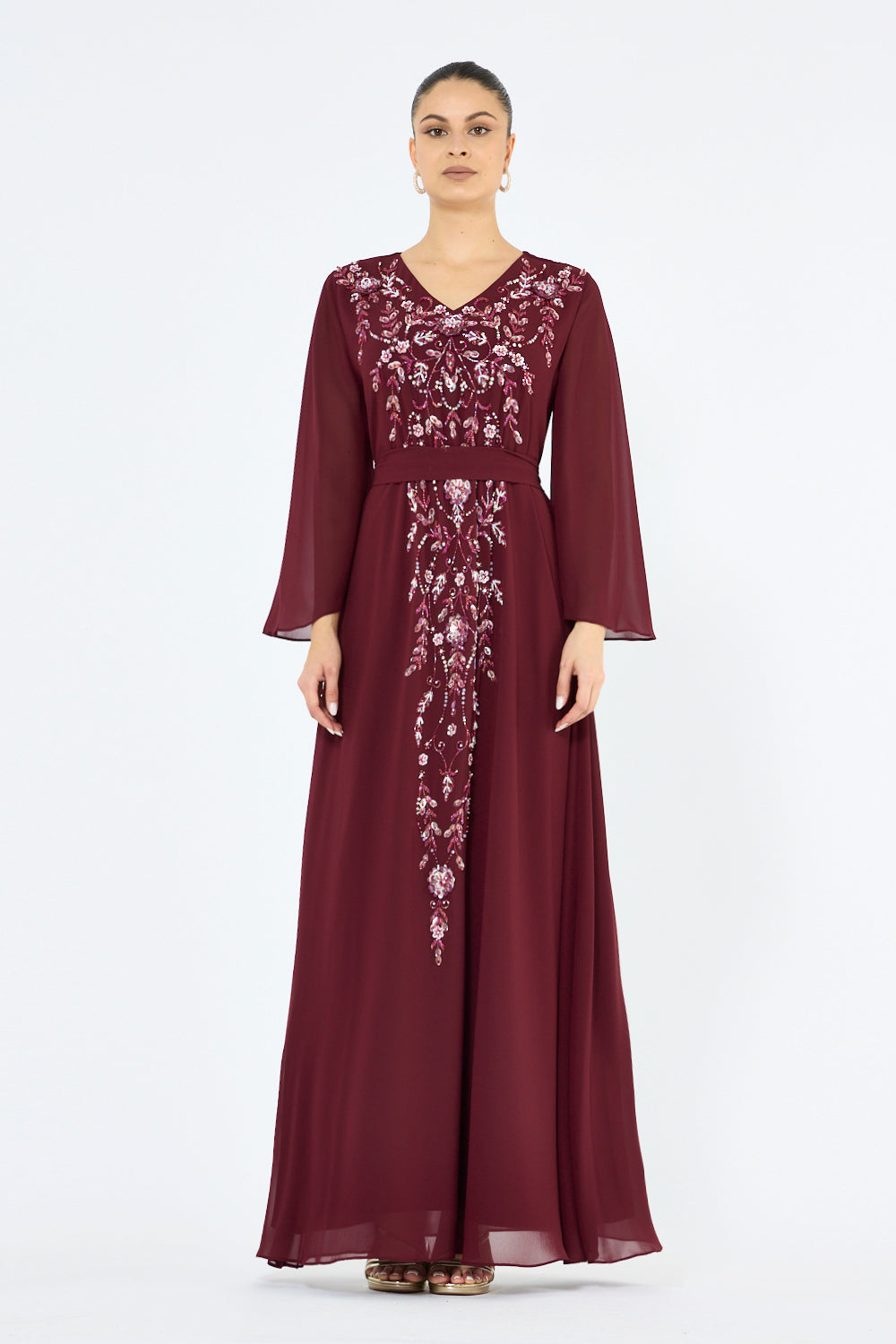 Embroidered Center Panel Dress