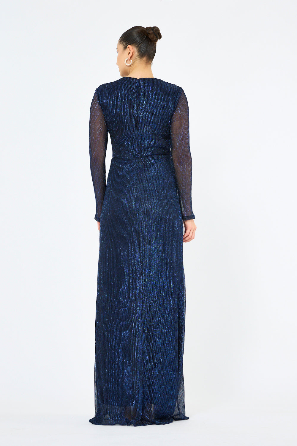 Crisscross Pleated Waist Gown