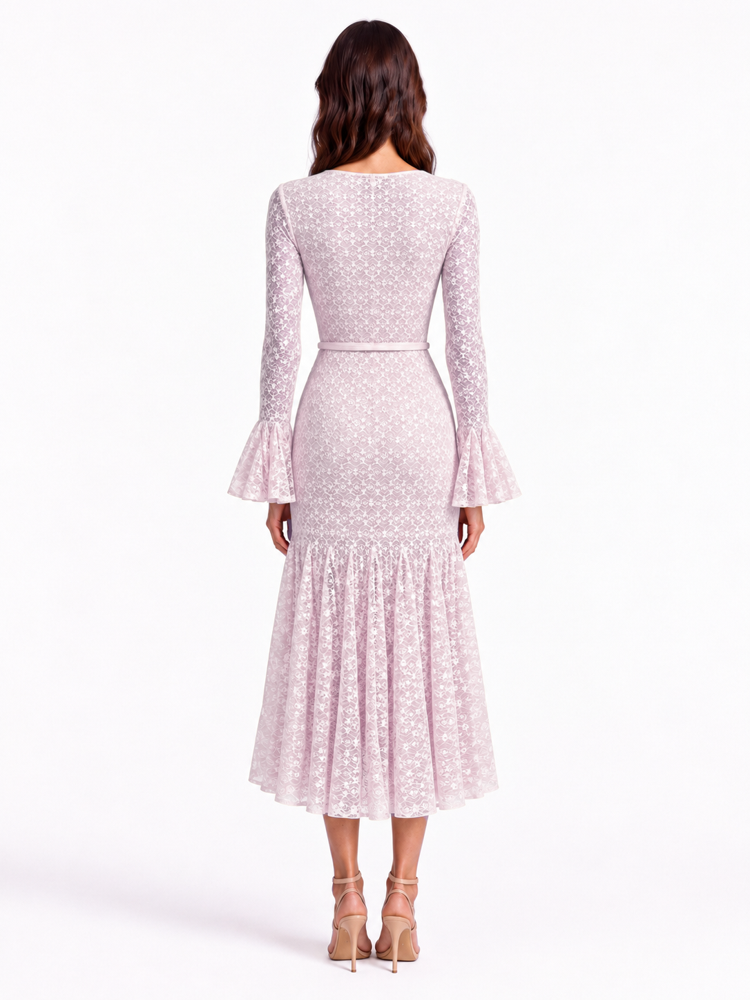 "Elara" Boat-Neck Bell Sleeve Dress