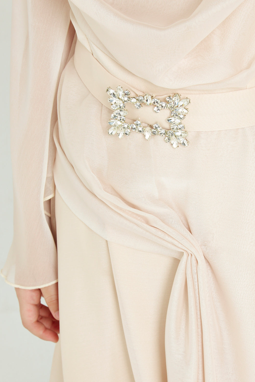 Blush Draped Glow Gown