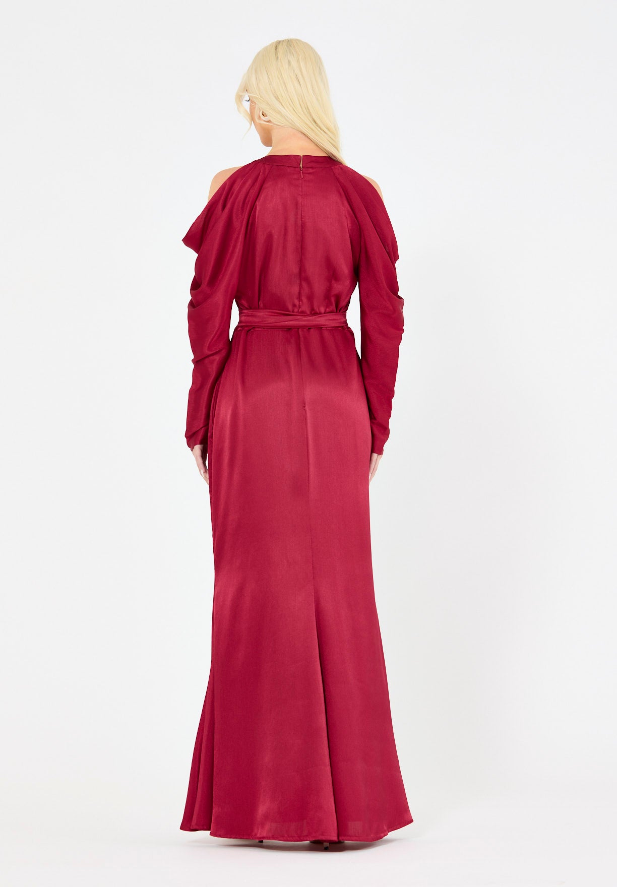 Statement Sleeves Cold-Shoulder Gown