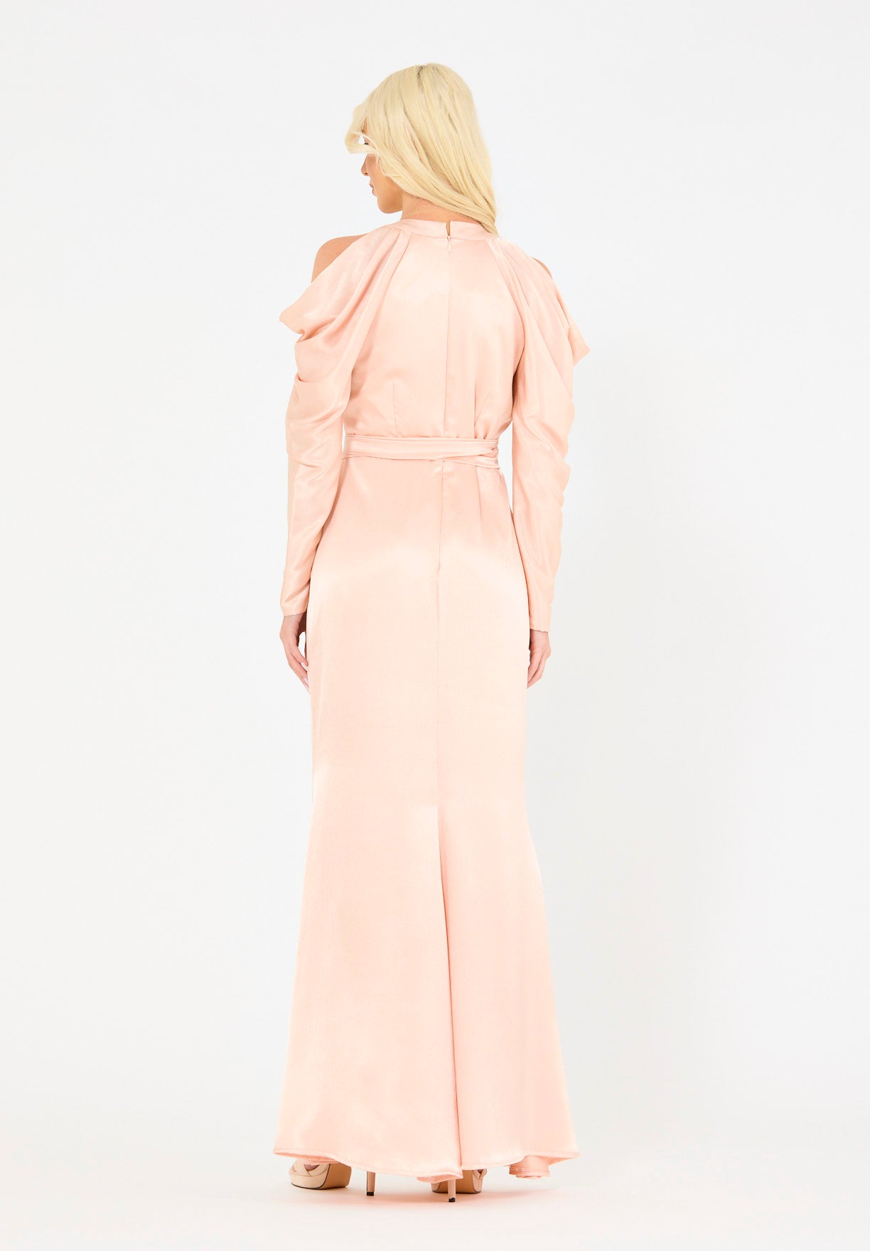 Statement Sleeves Cold-Shoulder Gown
