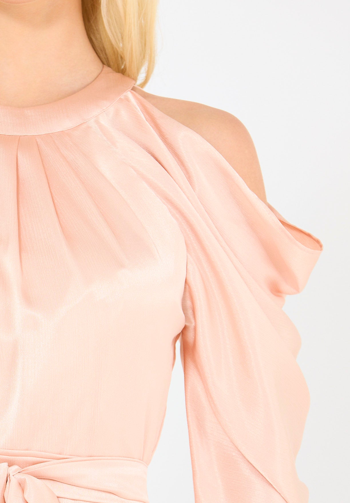 Statement Sleeves Cold-Shoulder Gown