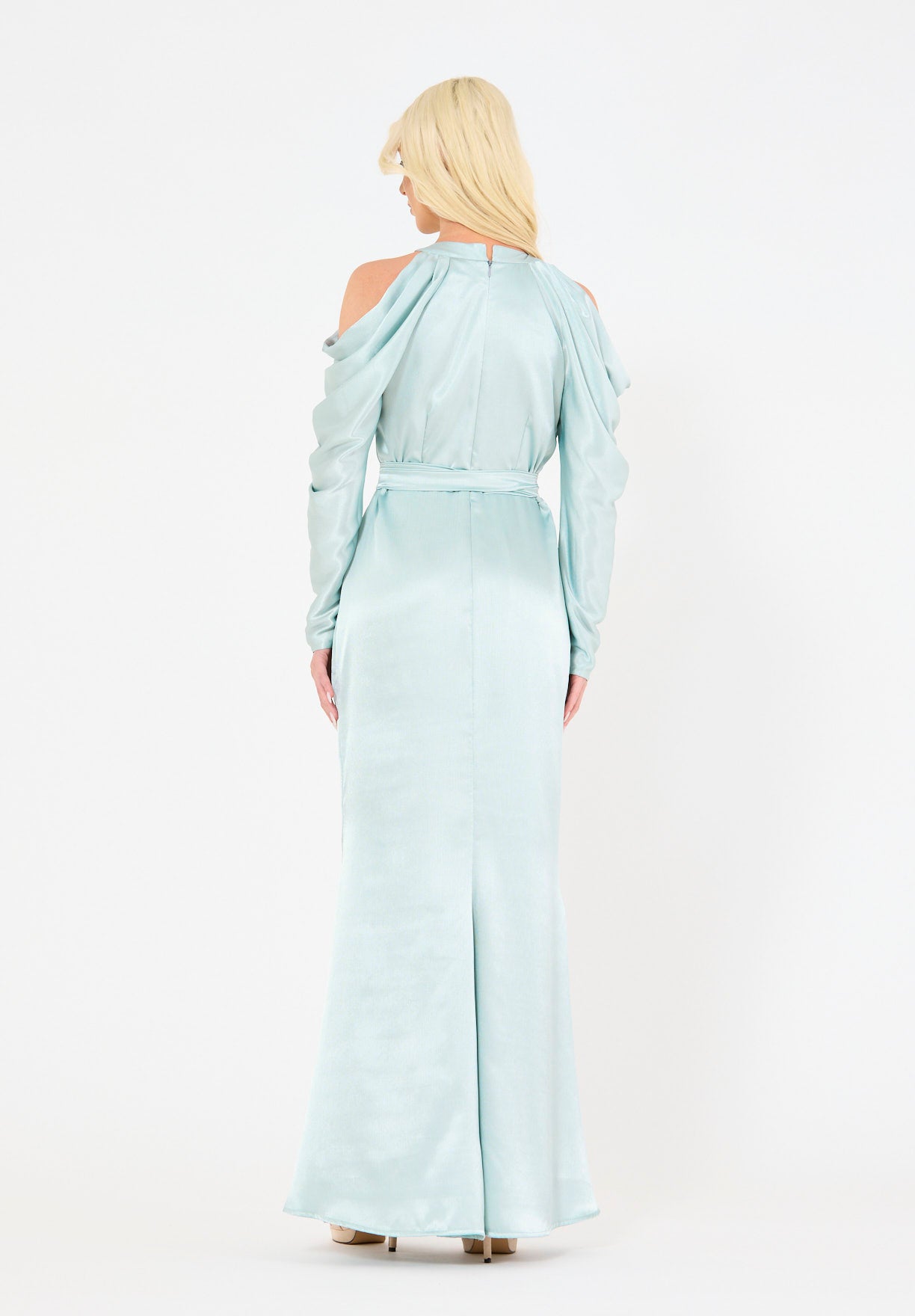 Statement Sleeves Cold-Shoulder Gown