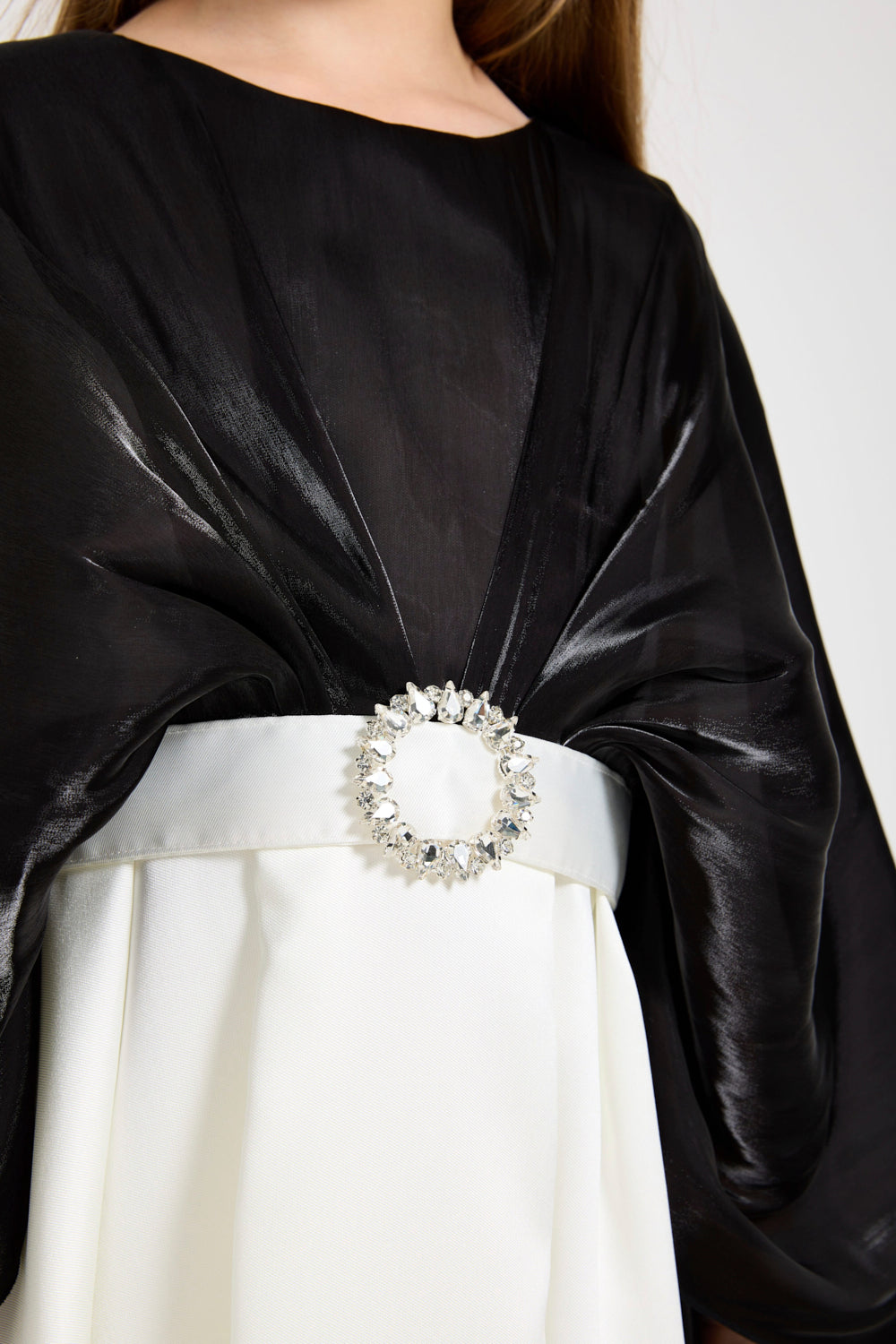 Layered Cape Satin Gown