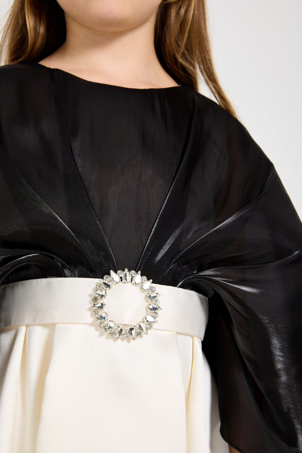 Layered Cape Satin Gown