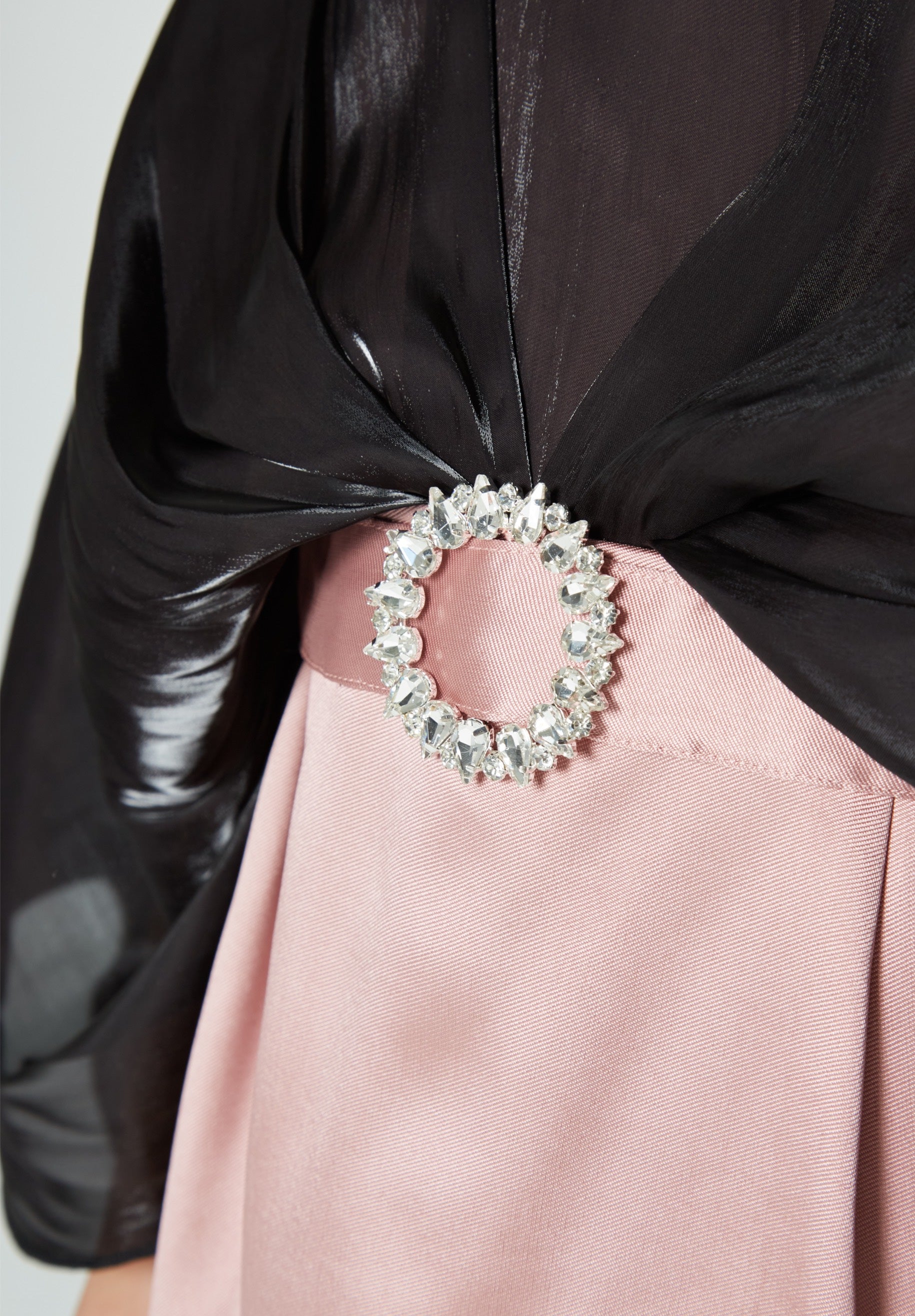 Layered Cape Satin Gown