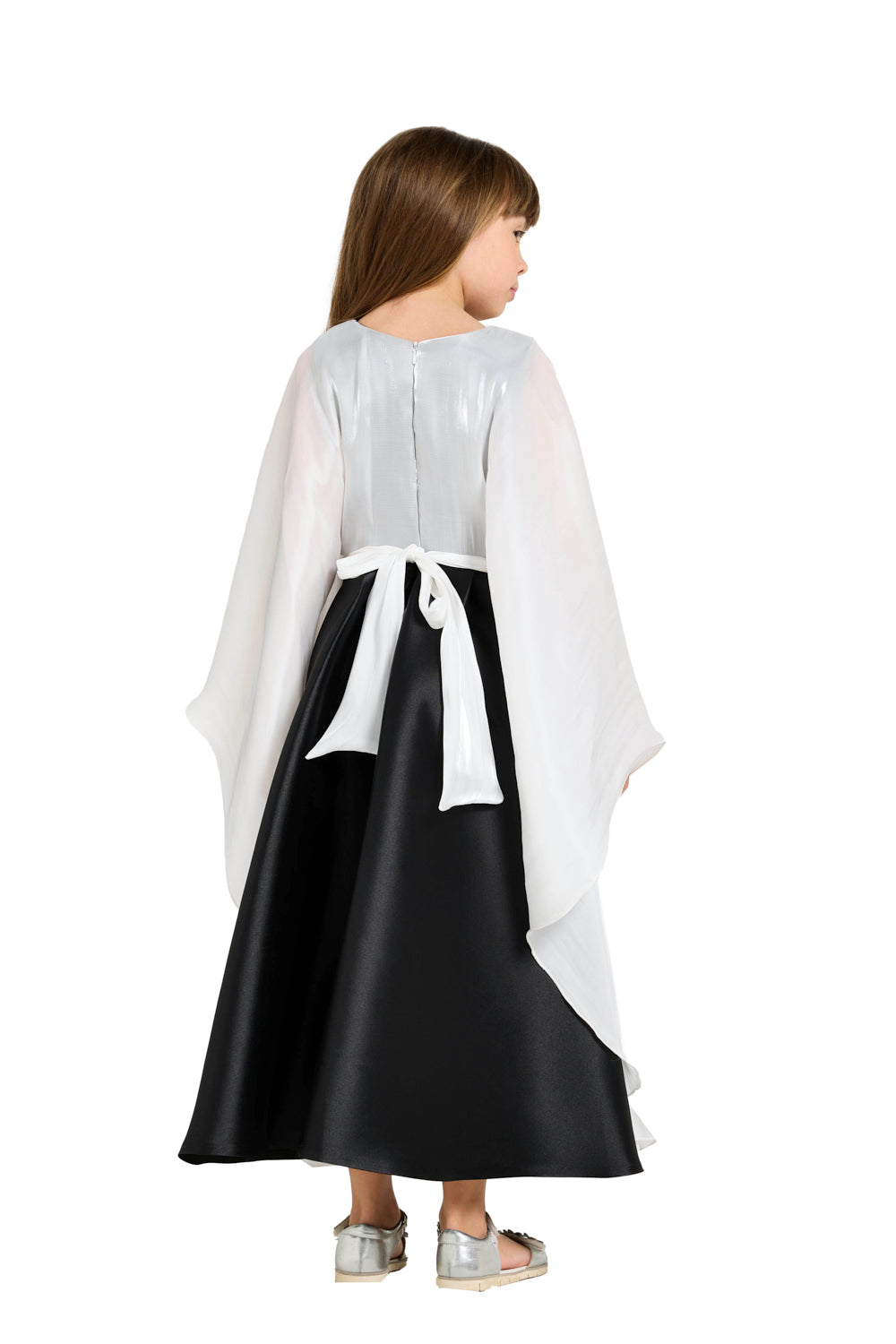 Layered Cape Satin Gown