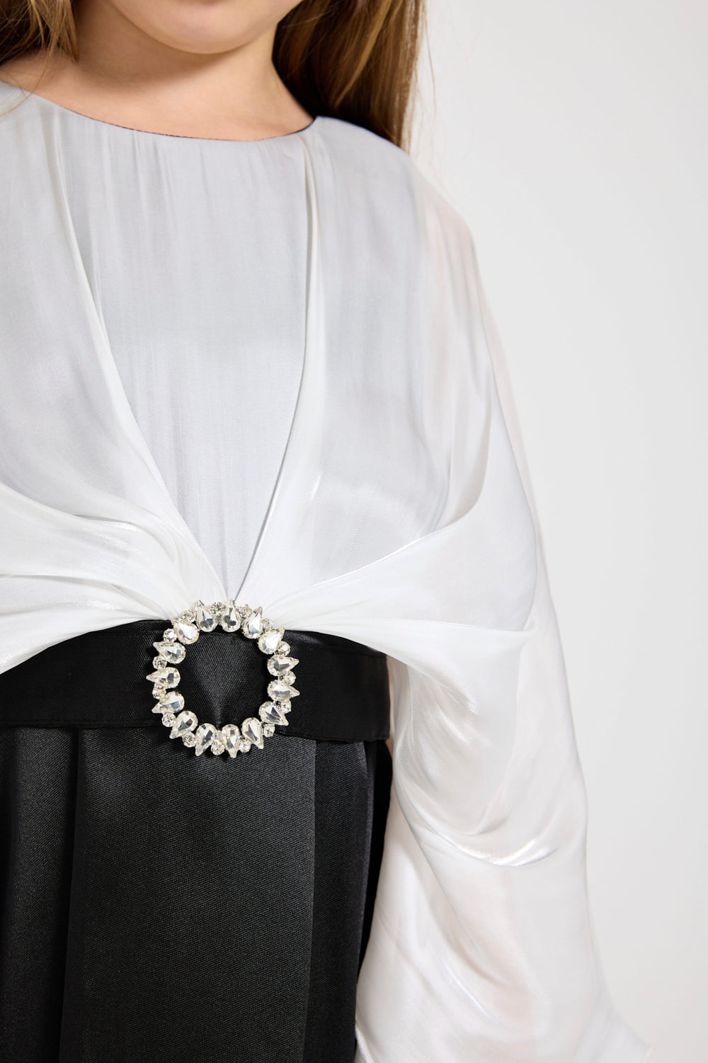 Layered Cape Satin Gown