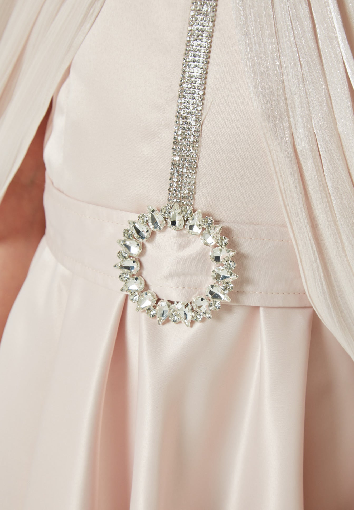 Pleated Shoulder High-Low Dress