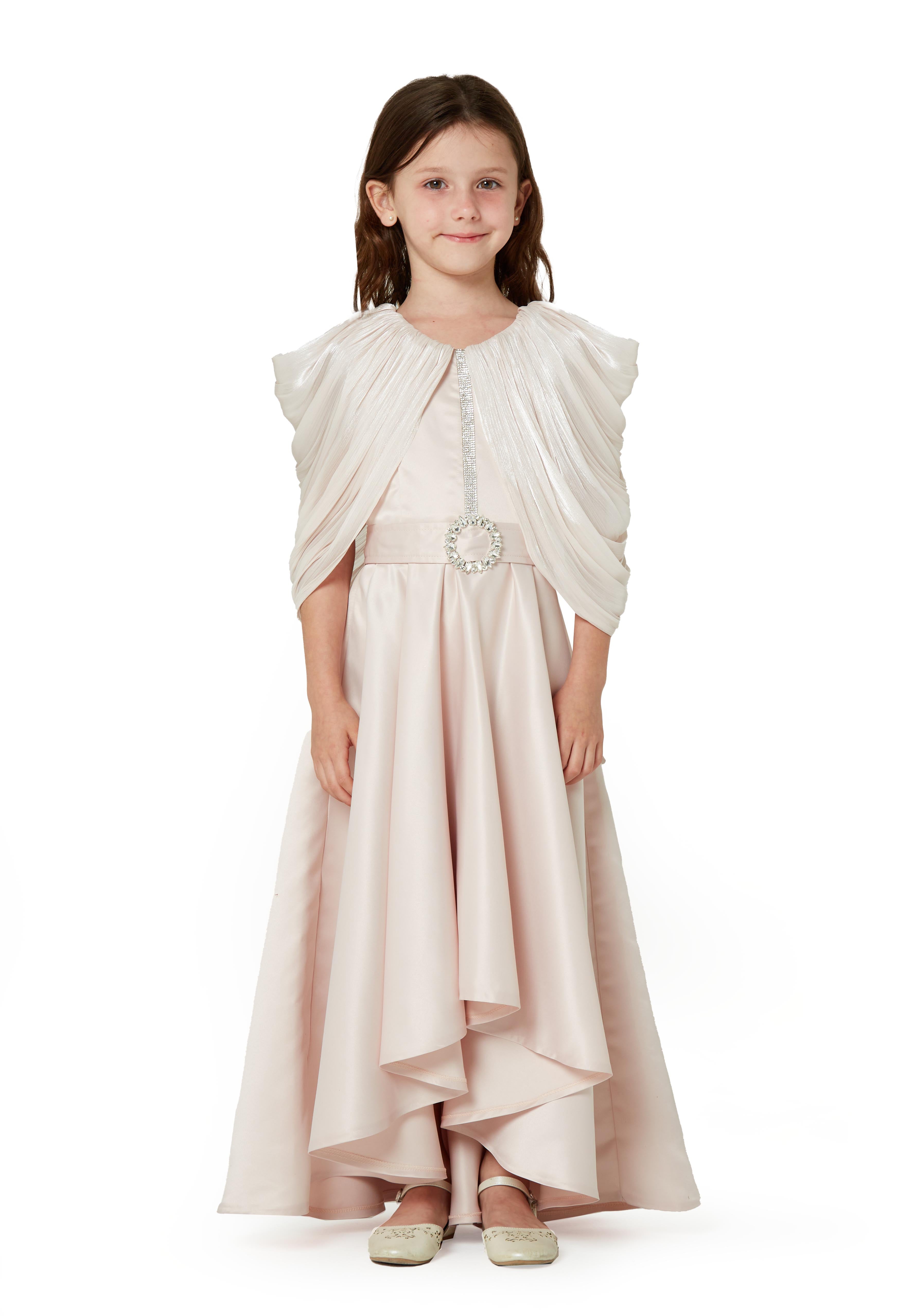 Pleated Shoulder High-Low Dress