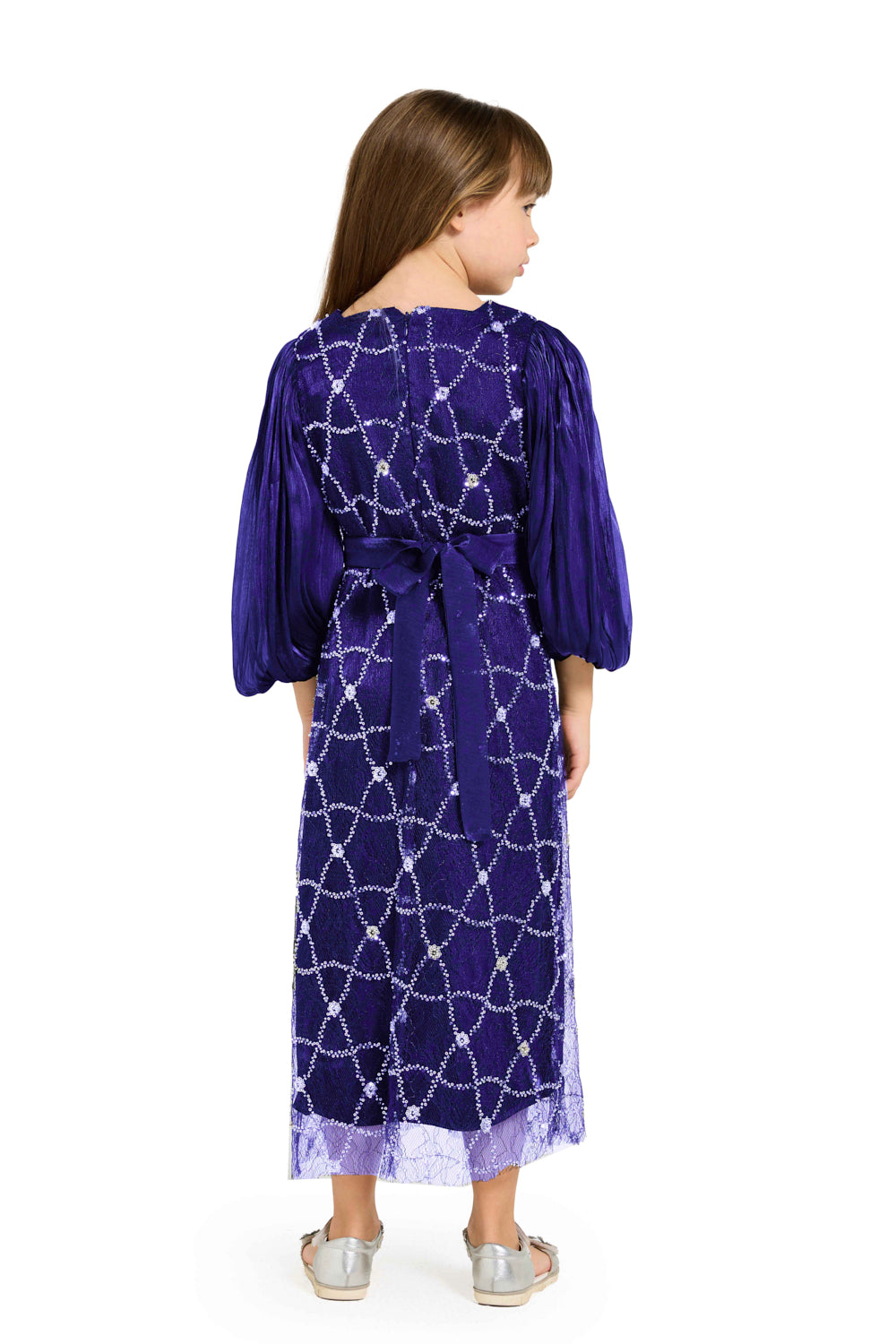 Crystal Whimsy Pleated Sleeve Dress
